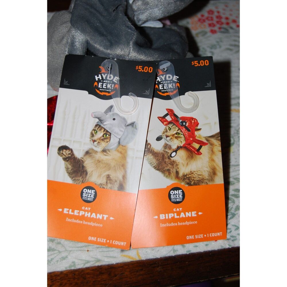 Hyde and Eek set of 2 cat headpiece costumes One size New w tabs